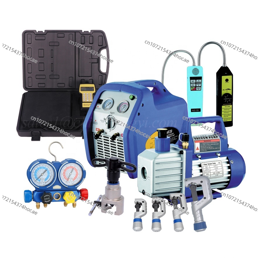 Coolant Flush Machine - เครื่องดูดสารทำความเย็นพร้อมเครื่องกู้คืน พร้อมเครื่องชั่งอิเล็กทรอนิกส์ ท่อวัดความดัน พร้อมเครื่องตัดท่อ เครื่องมือซ่อมเครื่องปรับอากาศ