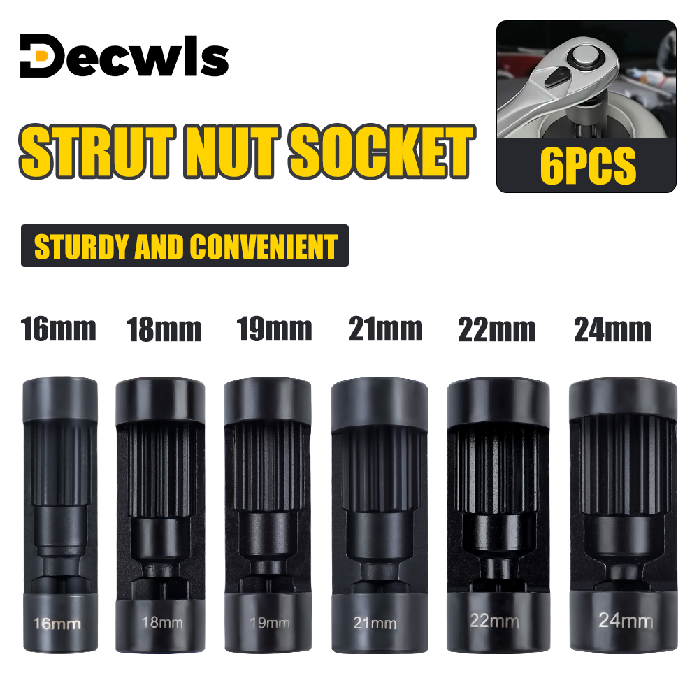 Valve Spring Compressor - ชุดประแจบล็อก สตั๊ด น็อต และบล็อก 6 ชิ้นนี้เป็นเครื่องมือถอดโช้คอัพรถยนต์อเนกประสงค์